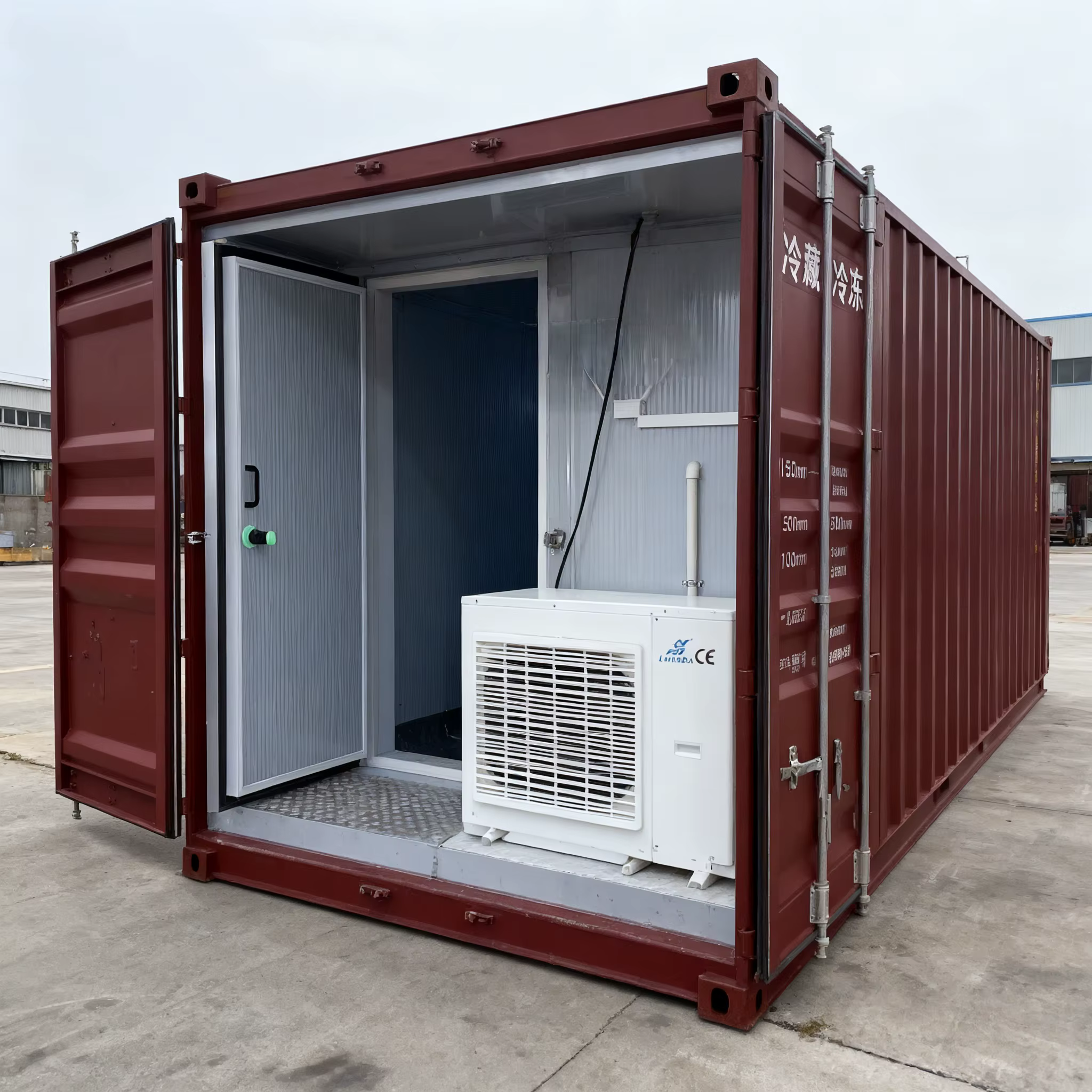 Portable container cold room used for temporary refrigerated storage